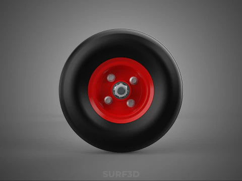 AXLE HUB ROD SHAFT WHEEL TIRE RIM CART TROLLEY BARROW BEARING 10 3D Model