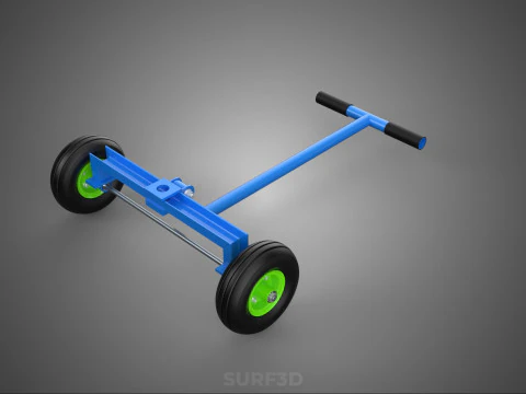 STEERING HANDLE LEVER RANGE CONTROL AXLE WHEEL TIRE CART TROLLEY 3D Model