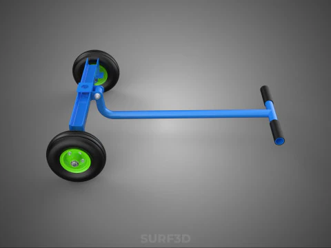 STEERING HANDLE LEVER RANGE CONTROL AXLE WHEEL TIRE CART TROLLEY 3D Model