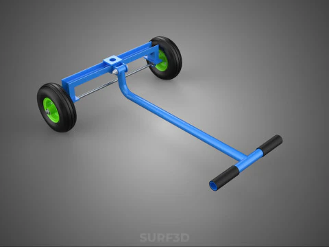 STEERING HANDLE LEVER RANGE CONTROL AXLE WHEEL TIRE CART TROLLEY 3D Model