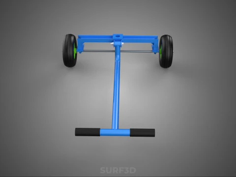 STEERING HANDLE LEVER RANGE CONTROL AXLE WHEEL TIRE CART TROLLEY 3D Model