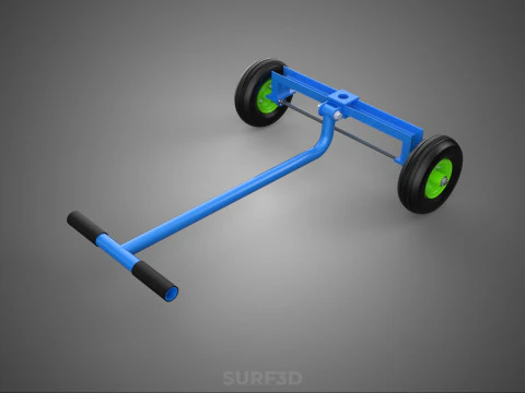 STEERING HANDLE LEVER RANGE CONTROL AXLE WHEEL TIRE CART TROLLEY 3D Model