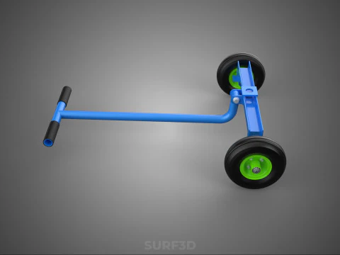 STEERING HANDLE LEVER RANGE CONTROL AXLE WHEEL TIRE CART TROLLEY 3D Model