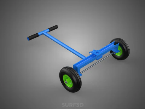 STEERING HANDLE LEVER RANGE CONTROL AXLE WHEEL TIRE CART TROLLEY 3D Model