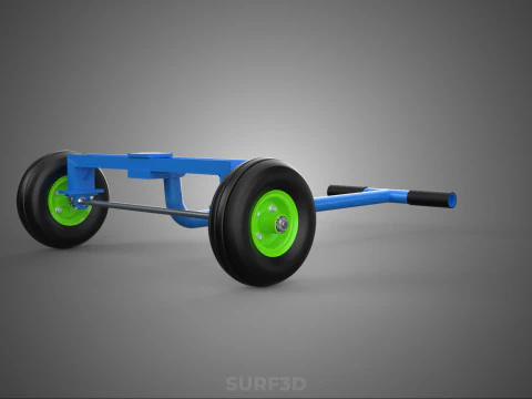 STEERING HANDLE LEVER RANGE CONTROL AXLE WHEEL TIRE CART TROLLEY 3D Model