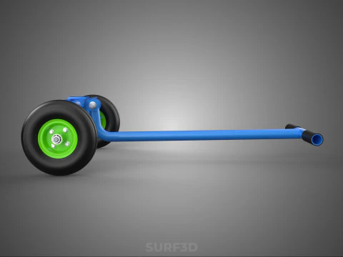 STEERING HANDLE LEVER RANGE CONTROL AXLE WHEEL TIRE CART TROLLEY 3D Model