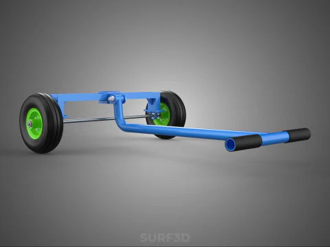 STEERING HANDLE LEVER RANGE CONTROL AXLE WHEEL TIRE CART TROLLEY 3D Model