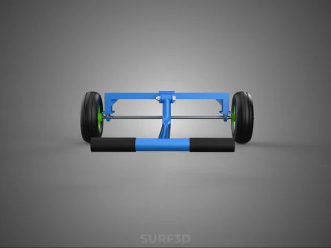 STEERING HANDLE LEVER RANGE CONTROL AXLE WHEEL TIRE CART TROLLEY 3D Model