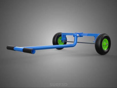 STEERING HANDLE LEVER RANGE CONTROL AXLE WHEEL TIRE CART TROLLEY 3D Model