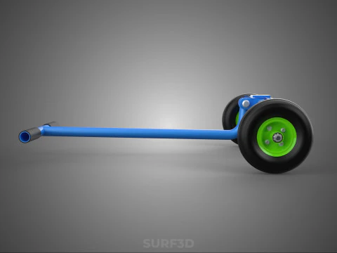 STEERING HANDLE LEVER RANGE CONTROL AXLE WHEEL TIRE CART TROLLEY 3D Model