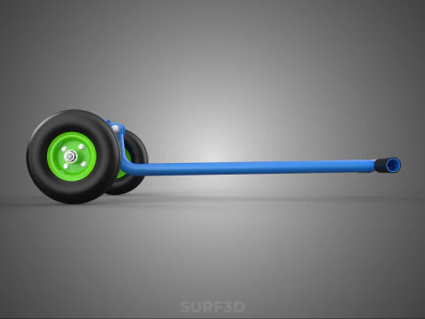 STEERING HANDLE LEVER RANGE CONTROL AXLE WHEEL TIRE CART TROLLEY 3D Model