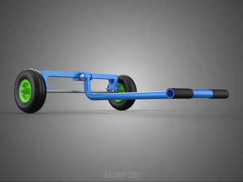 STEERING HANDLE LEVER RANGE CONTROL AXLE WHEEL TIRE CART TROLLEY 3D Model