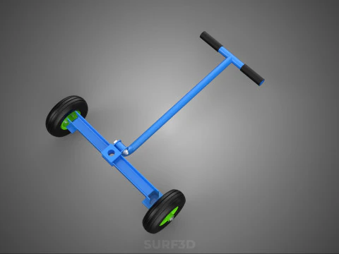 STEERING HANDLE LEVER RANGE CONTROL AXLE WHEEL TIRE CART TROLLEY 3D Model