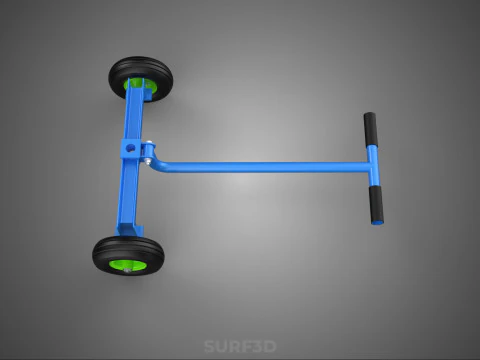 STEERING HANDLE LEVER RANGE CONTROL AXLE WHEEL TIRE CART TROLLEY 3D Model