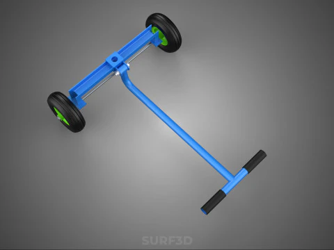 STEERING HANDLE LEVER RANGE CONTROL AXLE WHEEL TIRE CART TROLLEY 3D Model