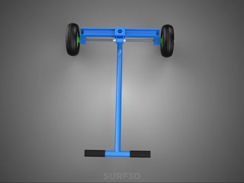 STEERING HANDLE LEVER RANGE CONTROL AXLE WHEEL TIRE CART TROLLEY 3D Model
