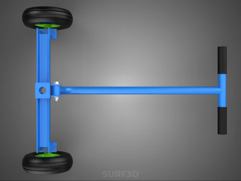 STEERING HANDLE LEVER RANGE CONTROL AXLE WHEEL TIRE CART TROLLEY 3D Model