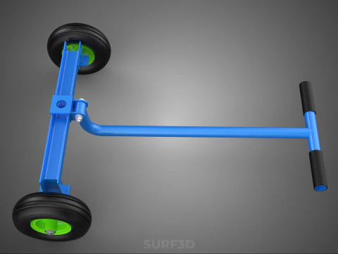 STEERING HANDLE LEVER RANGE CONTROL AXLE WHEEL TIRE CART TROLLEY 3D Model
