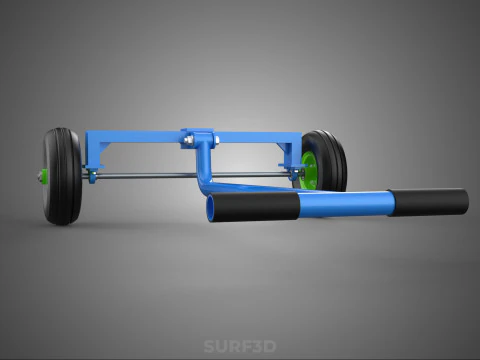 STEERING HANDLE LEVER RANGE CONTROL AXLE WHEEL TIRE CART TROLLEY 3D Model
