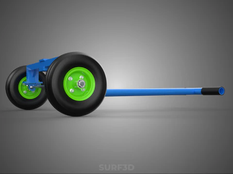 STEERING HANDLE LEVER RANGE CONTROL AXLE WHEEL TIRE CART TROLLEY 3D Model