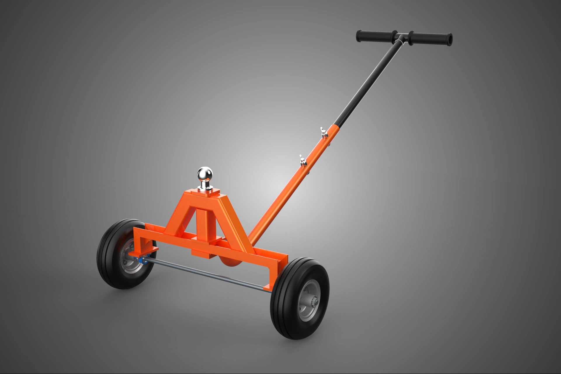 DUAL 2 WHEELS TRAILER CART HAND DOLLY JACK MOVING TOW BALL HITCH 3D Model .c4d .max .obj .3ds .fbx .stl .blend