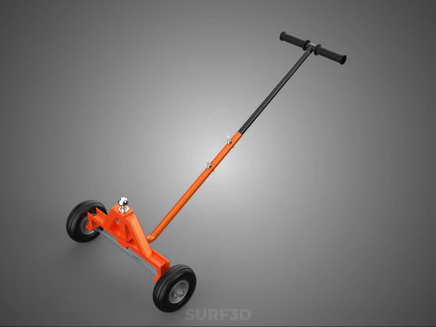 DUAL 2 WHEELS TRAILER CART HAND DOLLY JACK MOVING TOW BALL HITCH 3D Model