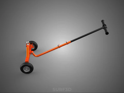 DUAL 2 WHEELS TRAILER CART HAND DOLLY JACK MOVING TOW BALL HITCH 3D Model