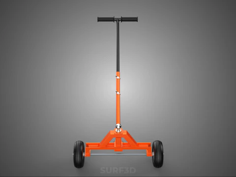 DUAL 2 WHEELS TRAILER CART HAND DOLLY JACK MOVING TOW BALL HITCH 3D Model