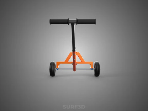 DUAL 2 WHEELS TRAILER CART HAND DOLLY JACK MOVING TOW BALL HITCH 3D Model