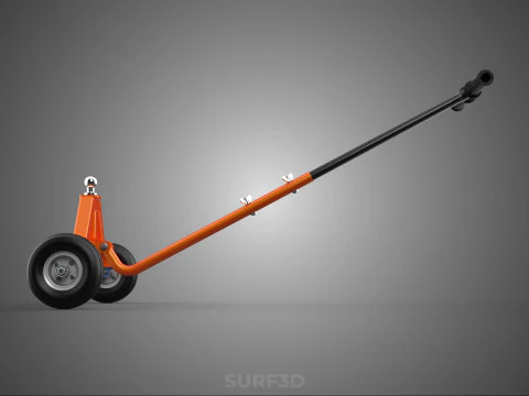 DUAL 2 WHEELS TRAILER CART HAND DOLLY JACK MOVING TOW BALL HITCH 3D Model