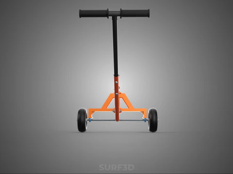 DUAL 2 WHEELS TRAILER CART HAND DOLLY JACK MOVING TOW BALL HITCH 3D Model