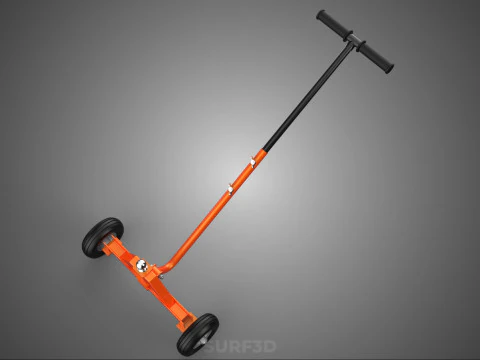 DUAL 2 WHEELS TRAILER CART HAND DOLLY JACK MOVING TOW BALL HITCH 3D Model