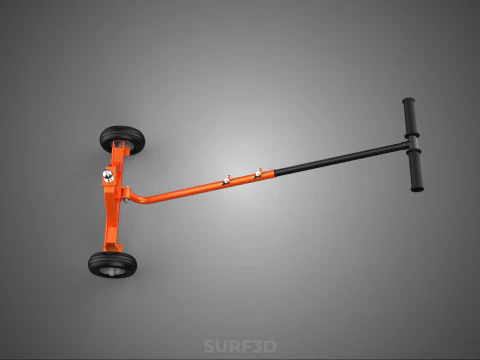 DUAL 2 WHEELS TRAILER CART HAND DOLLY JACK MOVING TOW BALL HITCH 3D Model
