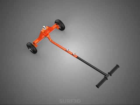 DUAL 2 WHEELS TRAILER CART HAND DOLLY JACK MOVING TOW BALL HITCH 3D Model