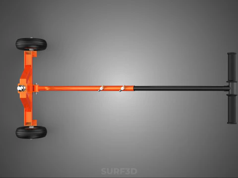 DUAL 2 WHEELS TRAILER CART HAND DOLLY JACK MOVING TOW BALL HITCH 3D Model