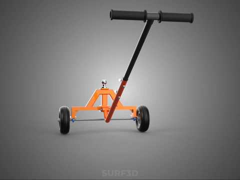 DUAL 2 WHEELS TRAILER CART HAND DOLLY JACK MOVING TOW BALL HITCH 3D Model