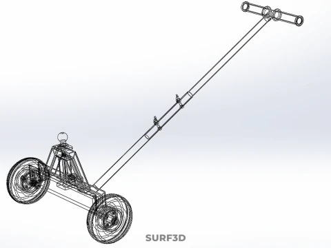 DUAL 2 WHEELS TRAILER CART HAND DOLLY JACK MOVING TOW BALL HITCH 3D Model
