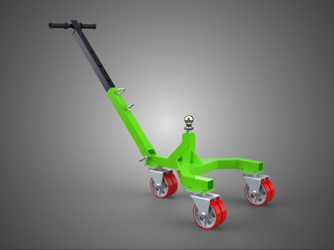 BOOT TROLLEY ANH&Auml;NGER WAREN DOLLY JACK KUGELKUPPLUNG RAD MOVER TOW 3D Modell