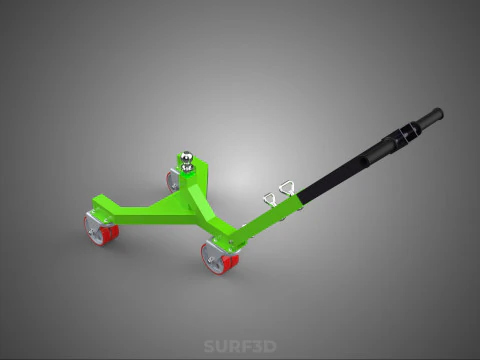 BOAT TROLLEY TRAILER CART DOLLY JACK BALL HITCH WHEEL MOVER TOW 3D Model