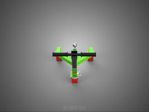 BOAT TROLLEY TRAILER CART DOLLY JACK BALL HITCH WHEEL MOVER TOW 3D Model