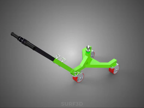 BOAT TROLLEY TRAILER CART DOLLY JACK BALL HITCH WHEEL MOVER TOW 3D Model