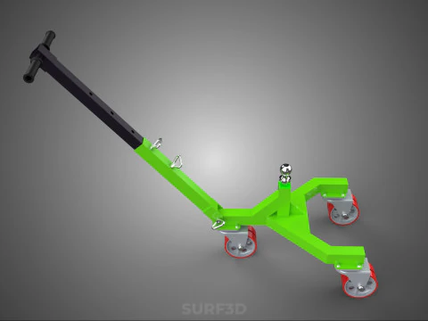 BOAT TROLLEY TRAILER CART DOLLY JACK BALL HITCH WHEEL MOVER TOW 3D Model