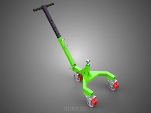 BOAT TROLLEY TRAILER CART DOLLY JACK BALL HITCH WHEEL MOVER TOW 3D Model