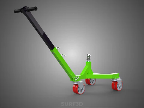 BOAT TROLLEY TRAILER CART DOLLY JACK BALL HITCH WHEEL MOVER TOW 3D Model