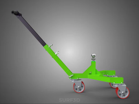 BOAT TROLLEY TRAILER CART DOLLY JACK BALL HITCH WHEEL MOVER TOW 3D Model