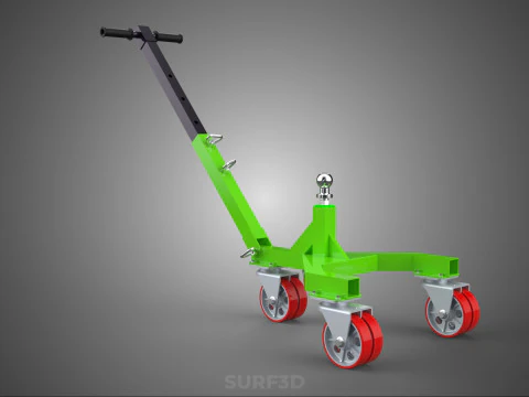 BOAT TROLLEY TRAILER CART DOLLY JACK BALL HITCH WHEEL MOVER TOW 3D Model