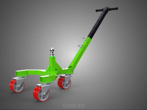 BOAT TROLLEY TRAILER CART DOLLY JACK BALL HITCH WHEEL MOVER TOW 3D Model