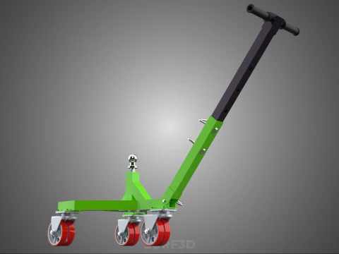 BOAT TROLLEY TRAILER CART DOLLY JACK BALL HITCH WHEEL MOVER TOW 3D Model