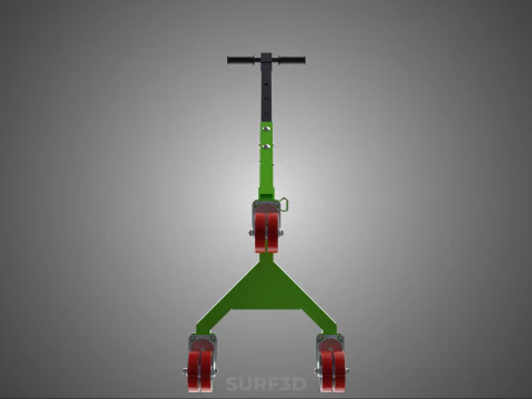 BOAT TROLLEY TRAILER CART DOLLY JACK BALL HITCH WHEEL MOVER TOW 3D Model