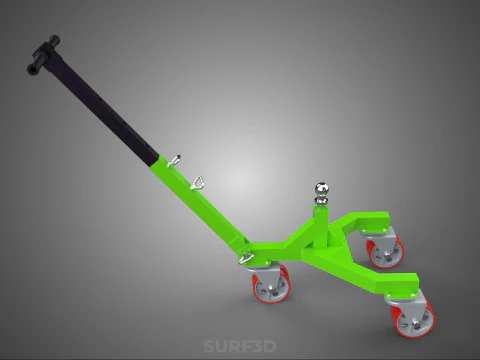 BOAT TROLLEY TRAILER CART DOLLY JACK BALL HITCH WHEEL MOVER TOW 3D Model